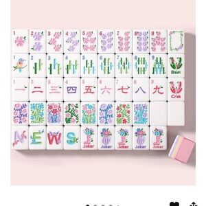 Virora Floral Petalee Mahjong Tile Set - Pink, Lavender & Green